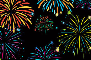 Fireworks on background template