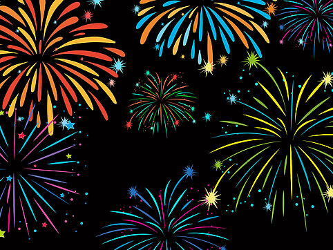 Fireworks on background template